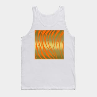 Gold Tiger Stripes Orange Tank Top